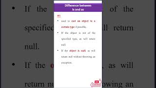 Difference between IS and AS #CSharp #interviewpreparation #interview #techinterview