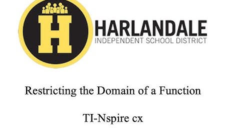 Restrict Domain on a TI-Nspire cx
