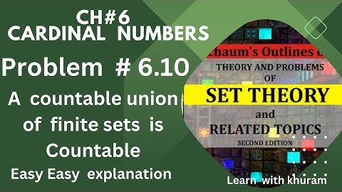 Problem #6.10 | A Countable Union of Finite Sets is Countable | Set Theory Chapter 6 | BS Math