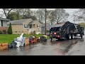 Garbage truck vs big bulk pile