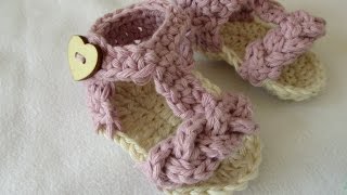 How to crochet pretty baby summer sandals / shoes