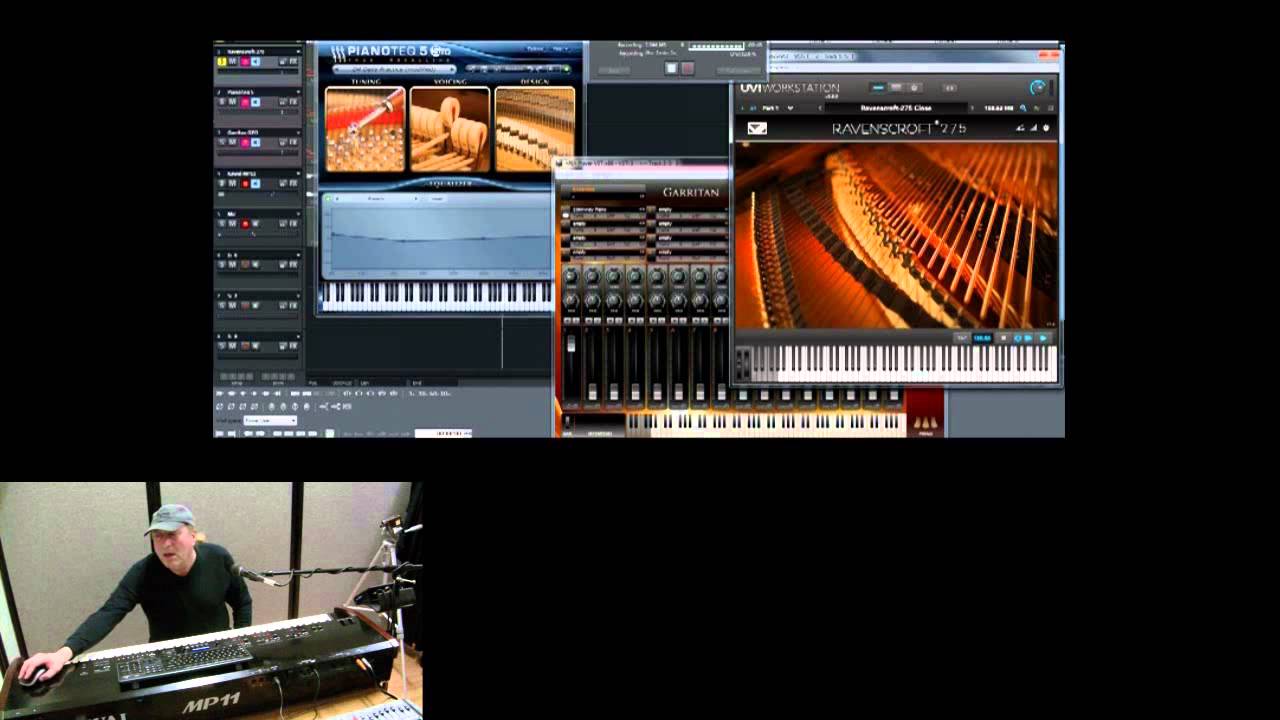 Comparing PianoTeq, Ravenscroft, Garritan virtual pianos + Kawai MP11