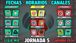 Fechas, Horarios Y Ces Confirmados Para Los Partidos De La Jornada 5 Liga Mx Clausura 2026
