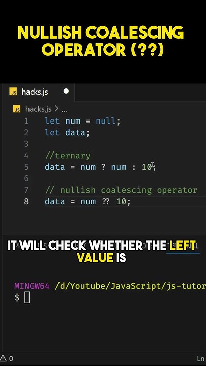 NEW WAY to check and assign a value to a variable in JAVASCRIPT - YouTube