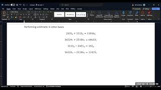 Doing Arithmetic in Other Bases