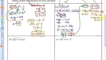 5.3: part 1 (Solving Radical Equations with One Radical Term)