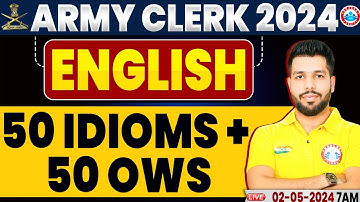Army Clerk 2024 | English Idioms & One Word Substitution | Army Clerk English | English By Anuj Sir