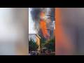 Hackney Central station closed after fire engulfs static caravan in London (UK) 25/May/2026