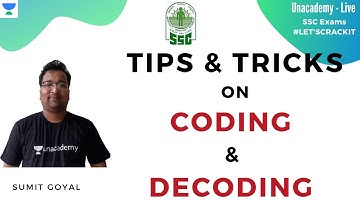 SSC CGL 2019 | Tips & Tricks on Coding & Decoding | Unacademy Live - SSC Exams | Sumit Goyal