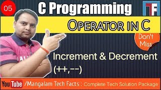 C Operators: Increment and Decrement in C Programming (Hindi) | Learn Programming Step by Step