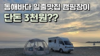 (개수대O 화장실O) 해변 바로 앞 3천원에 이용가능한 포항캠핑장 #캠린이 #camping #캠핑카 #캠핑 #노지캠핑