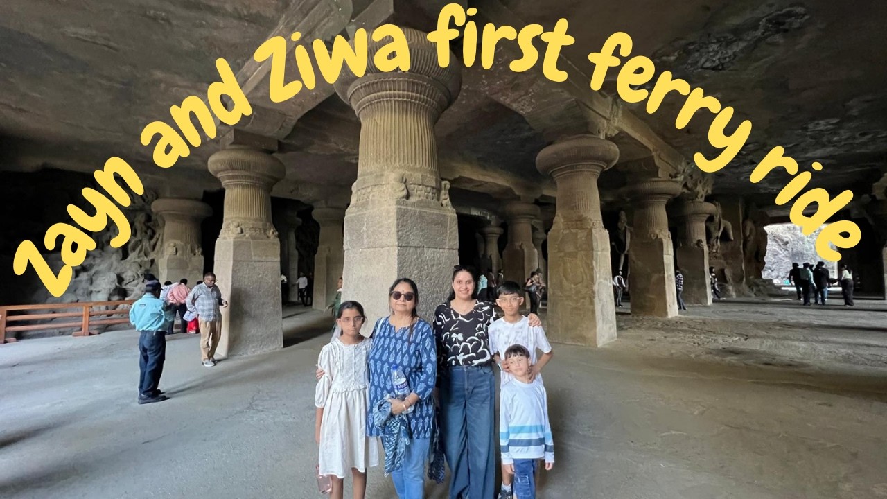 Our Kids' FIRST Ferry Ride to Elephanta Caves! 🛳️🇮🇳 | Family Trip to Mumbai | Zayn and Ziwa