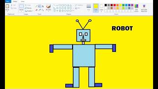How to draw a Robot in Ms Paint