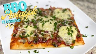 BBQ Pineapple Flatbread Pizza with Fresh Mozzarella- Quick and Easy Recipe
