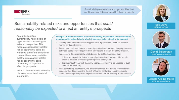Webcast 3: Sustainability-related risks and opportunities that could affect an entity’s application