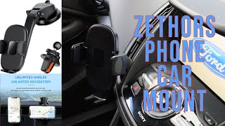 Phone Car Mount, Soft open Sucker for windscreen or Vent mounted Mobile Holder. Zethors screenshot 2