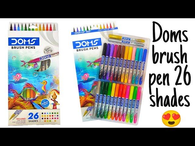 DOMS BRUSH PEN 14 SHADE INCLUDES 1 SILVER & 1 GOLD - BRUSH  PEN