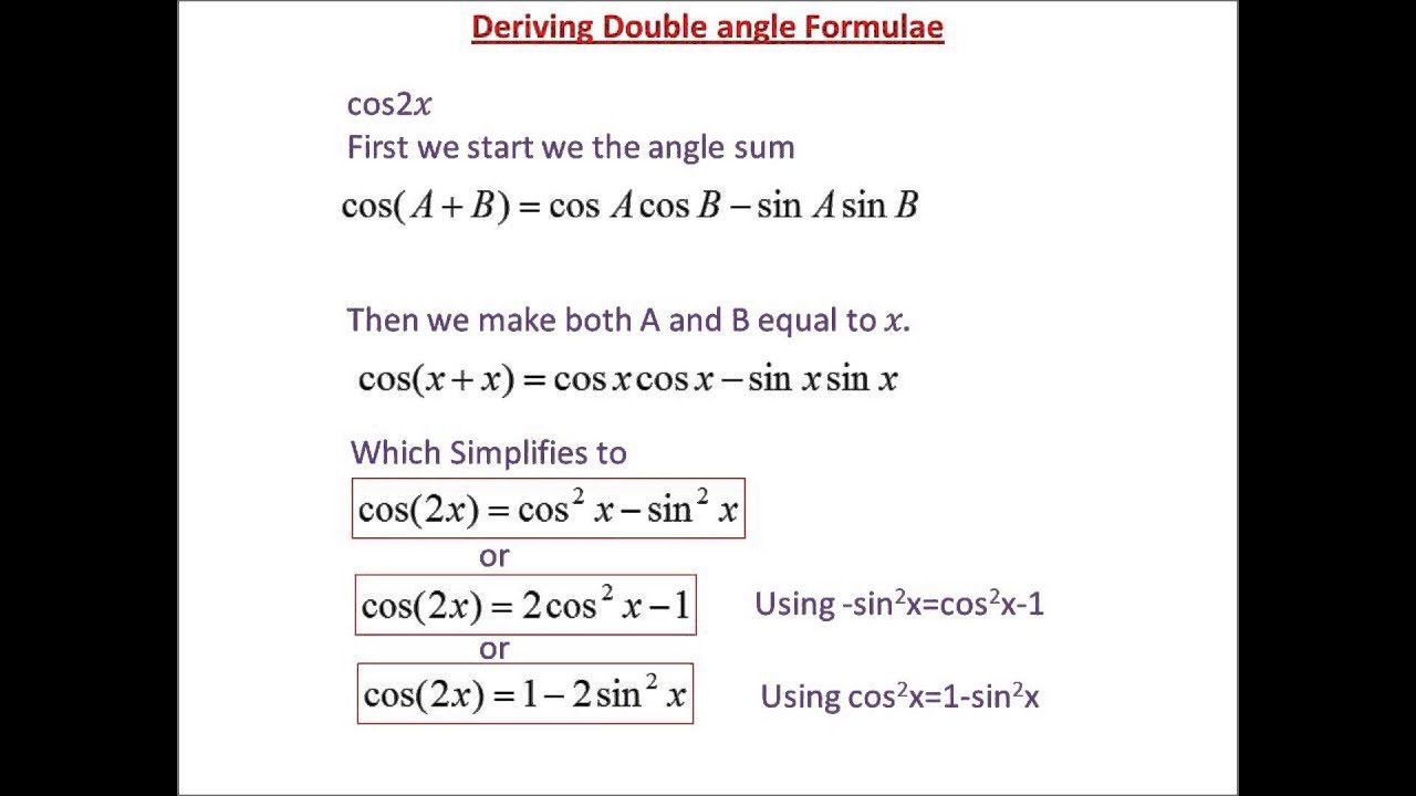 Deriving Proof Of Double Angle Identities YouTube Deriving Proof Of Double Angle Identities YouTube