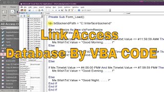 How to link Access database by Vba Code