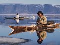 Greenlandic song story of old-fashioned kayak. "Qajannguaq" by Arne Heilmann