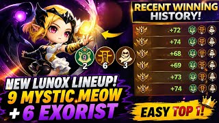 NEW LUNOX BUFF IS BROKEN! 9 Mystic Meow + 6 Exorcist Guide | EASY TOP 1 Magic Chess Go Go