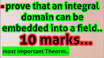 Prove that an integral domain can be embedded into a field.