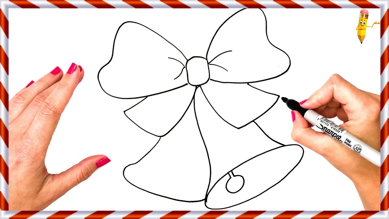 How To Draw A Christmas Bell Step By Step 🎀🔔 Christmas Bell Drawing