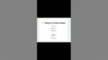 Basic cricket 🏏 Game Features #html #css #javascript starter Cricket Game Code 🏏🥰💻❤️