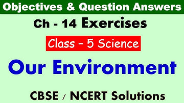 Our Environment | Class: 5 Science | Exercises and Question Answers| CBSE/ NCERT | Lesson Exercises