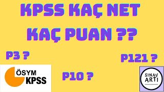 KPSS KAÇ NET KAÇ PUAN YAPAR ?\PUAN TÜRLERİ NE ANLAMA GELİYOR ?