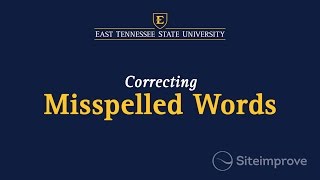 Siteimprove - Correcting Misspelled Words