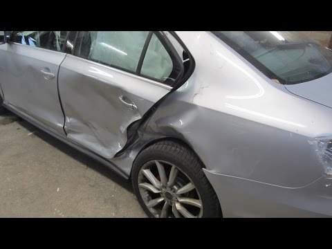 VW Jetta.  The quarter panel replacement . Замена заднего крыла.