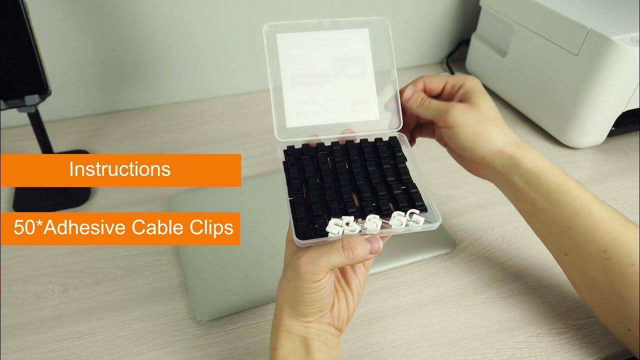 Adhesive Cable Clips Wire Clips for Cable Management, Cord Clips Wire