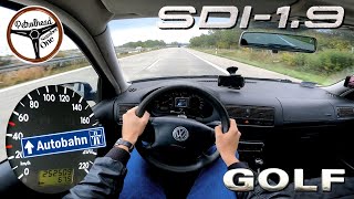 1999 VW Golf IV 1.9 SDI (68 KM) | V-MAX. Długa próba autostradowa. RACEBOX 0-100 km/h (AC on/off).