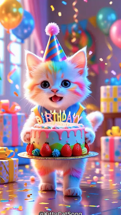 Kucing Nyanyi Happy Birthday To You - Selamat Ulang Tahun #kucing #kucinglucu #viralvideo