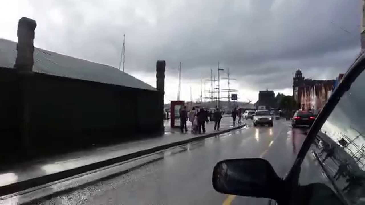 Bergen Norway downtown in the rain YouTube