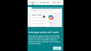 Create a SharePoint page from a PowerPoint presentation with Copilot