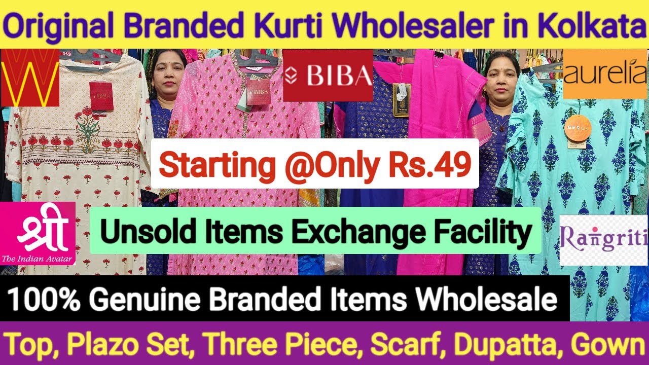 BIBA & W Pure Cotton Kurti / 3 Piece SKD Collection 2023 | Branded Kurti  Wholesaler in Kolkata 🔥🔥 - YouTube