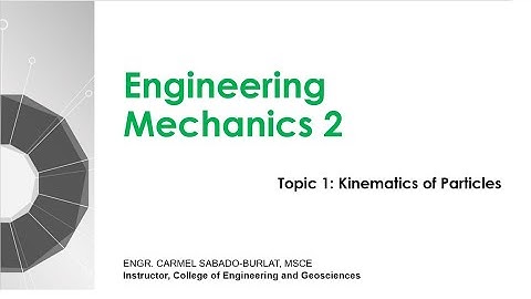 Lecture 1 Kinematics of Particles