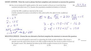 ElemStats Test 2 Review Part 5