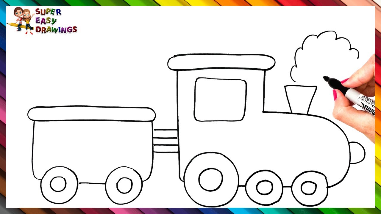 Train Drawing Tutorial - How to draw Train step by step