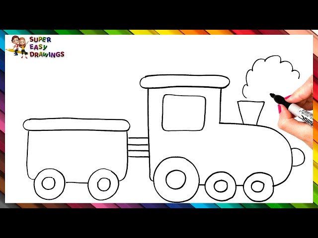 Train Drawing Tutorial - How to draw Train step by step