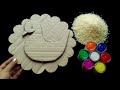 Unique wall decor ideas using cardboard and rice  home decor ideas  best out of waste crafts
