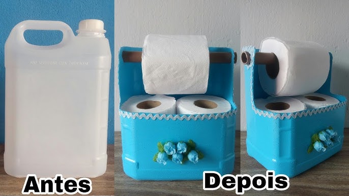 DIY Porta Papel Higienico Reciclando un Galón de Cloro - Excelente Idea  Reciclando un Galó…