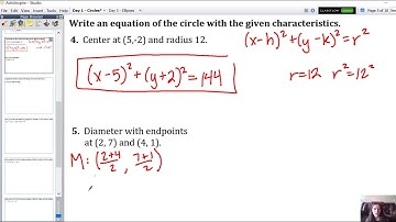 9.3 - Writing Equations of Circles in Standard Form