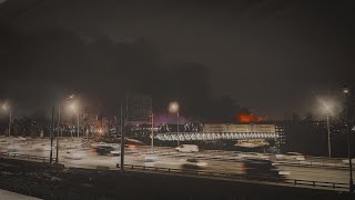 Пожар в Крокус Сити Холл | Вид с МЦД Волоколамская