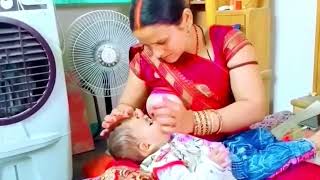 Indian Breastfeeding Vlog Cute Mom Feeding Her Baby Breast Milk 