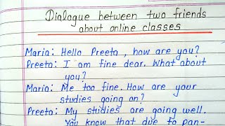 Dialogue between two friends about online classes - YouTube