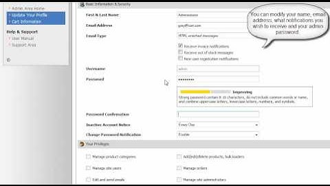 Updating your admin password in Pinnacle Cart