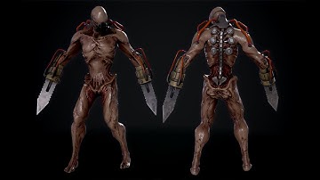 Game ready 3D model Cyber mutant H2